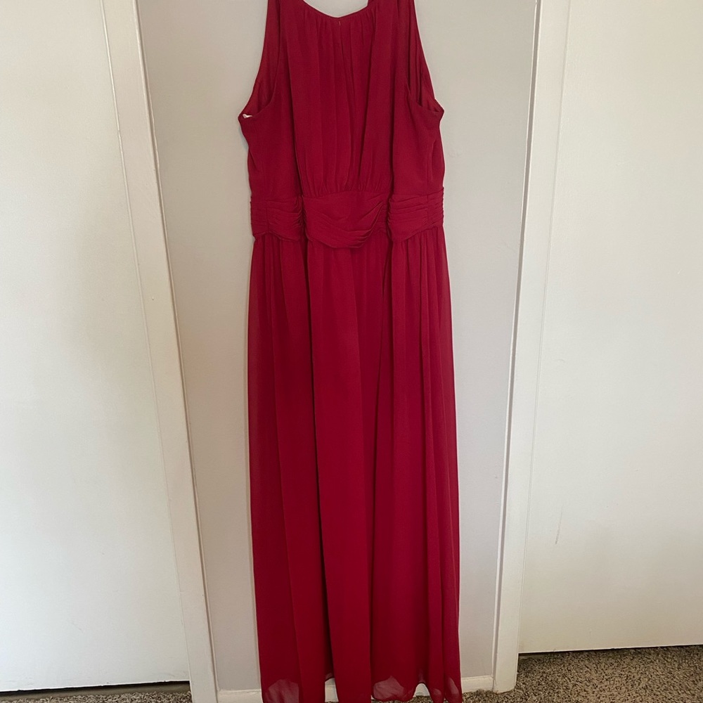 High neck, keyhole, bridesmaids dress.